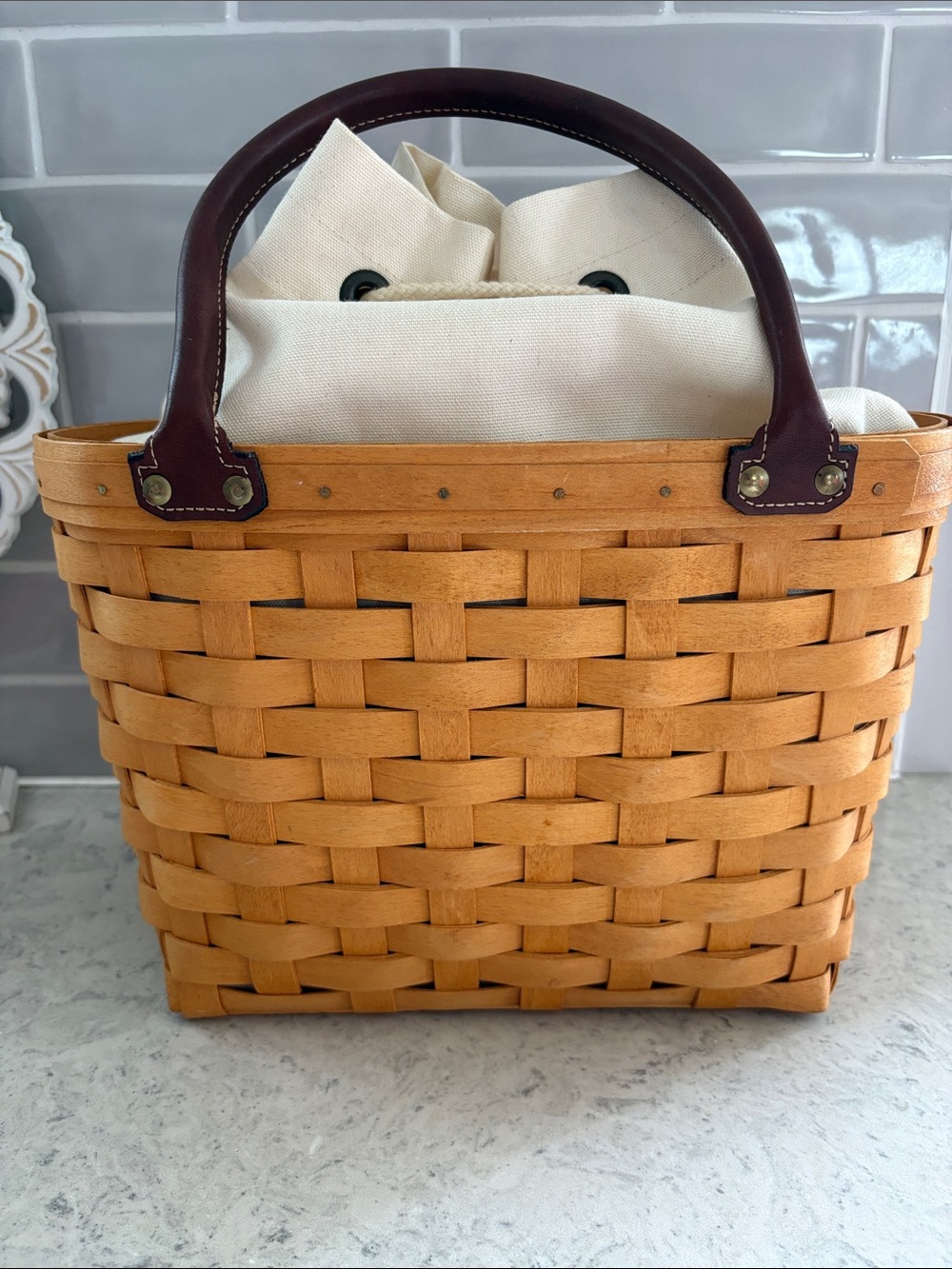 2001 Longaberger Medium Good Ol’Summertime Boardwalk Basket - Picture 4 of 16